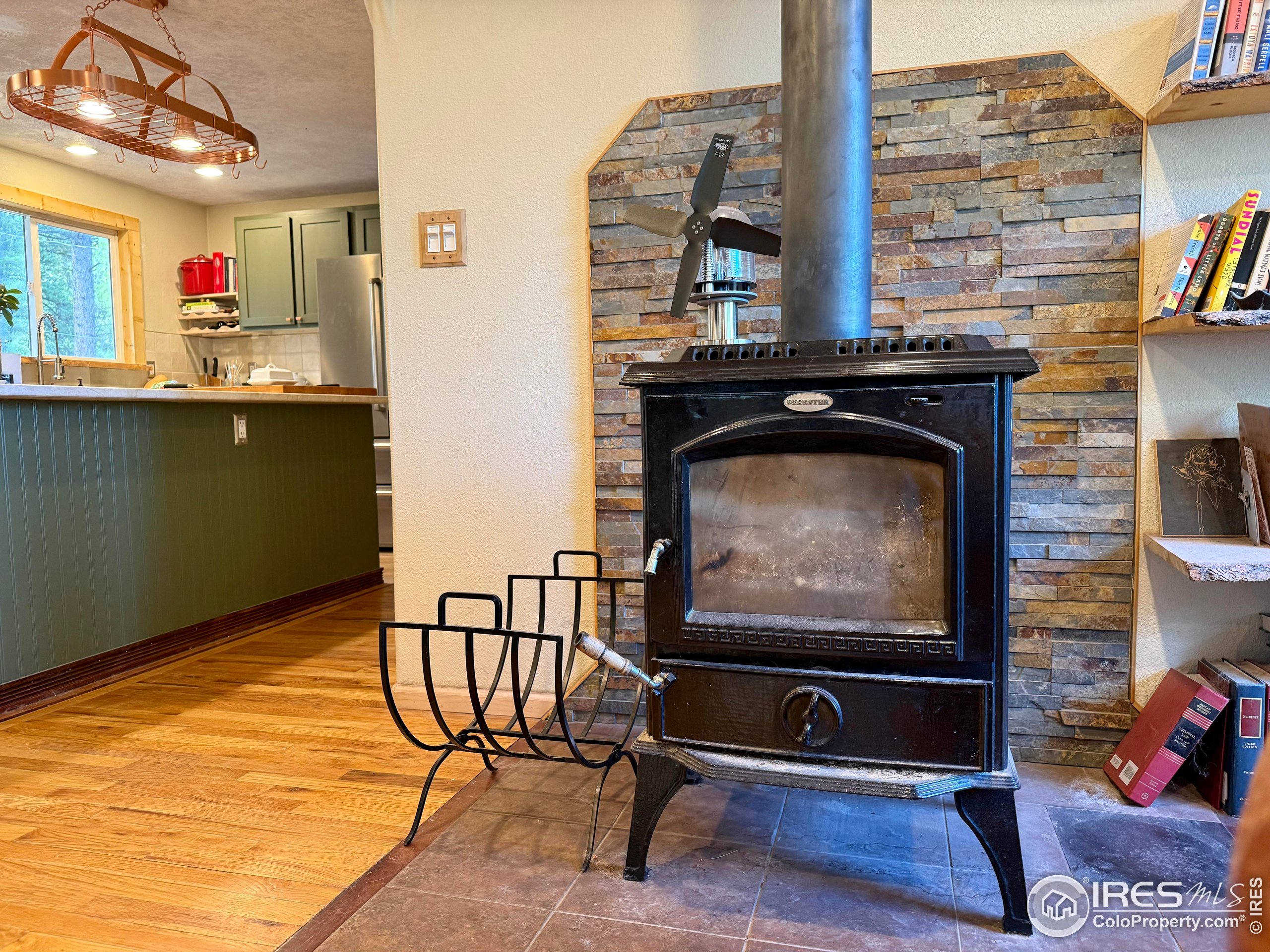 84 Ranch Road Ward, CO 80481 - Photo 9 of 45 a living room with furniture a flat screen tv and floor to ceiling window