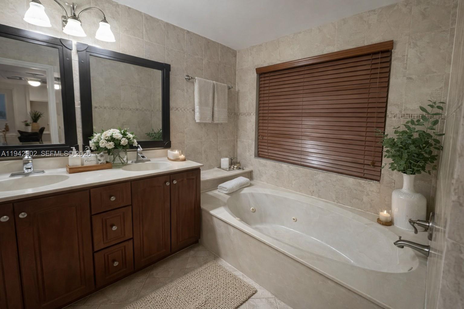 16276 Southwest 26th Street Miramar, FL 33027 - Photo 3 of 8 a bathroom with a tub sink and mirror