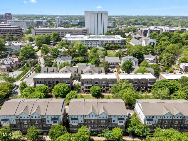 an aerial view of multiple house