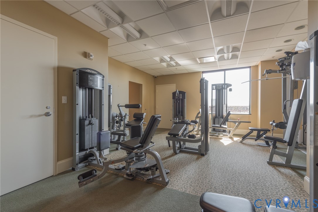 1101 Haxall Point, Unit U711 Richmond, VA 23219 - Photo 29 of 47 a view of a room with gym equipment