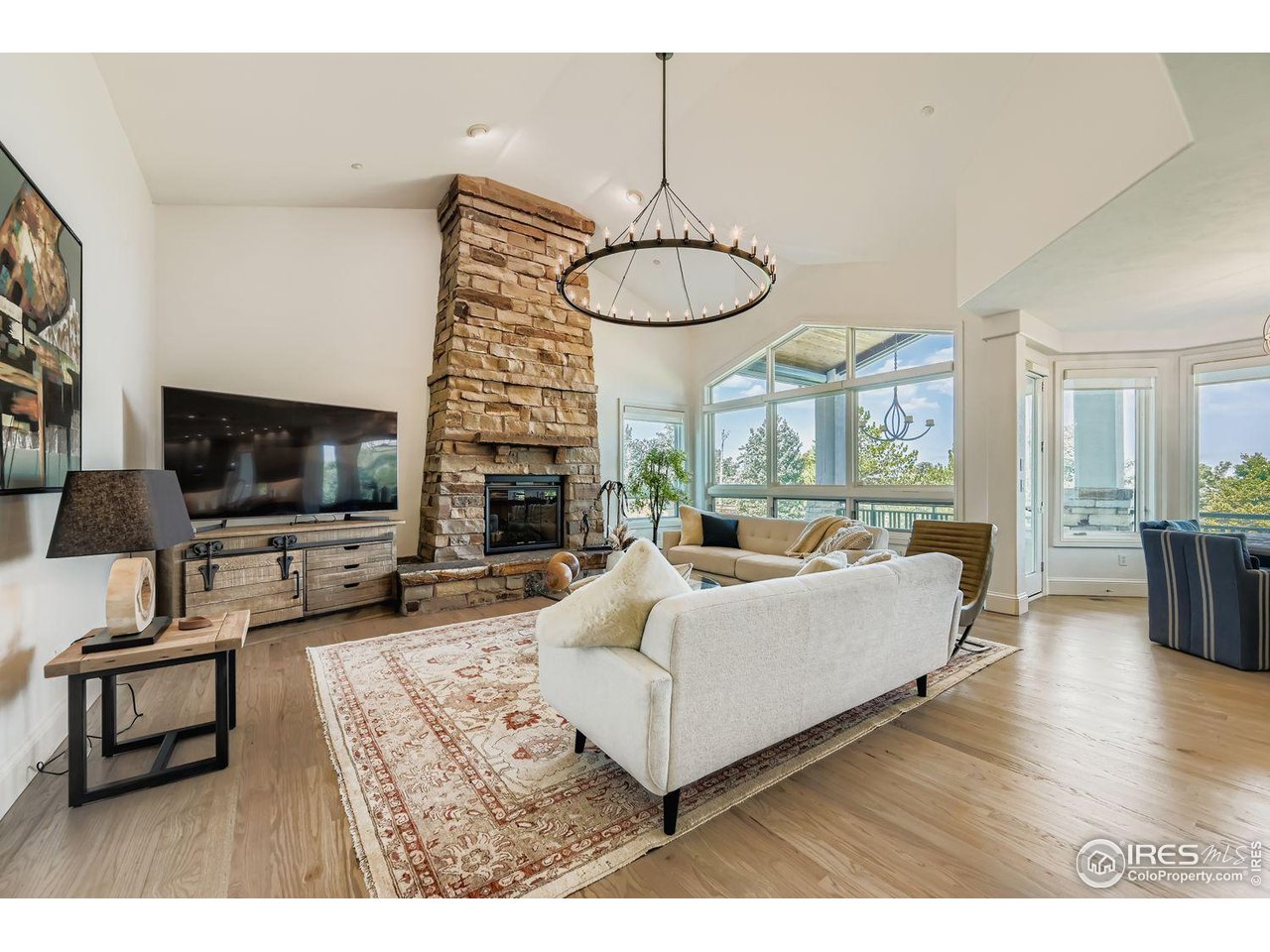 8001 Fairview Road Boulder, CO 80303 - Photo 9 of 49 a living room with furniture fireplace and flat screen tv
