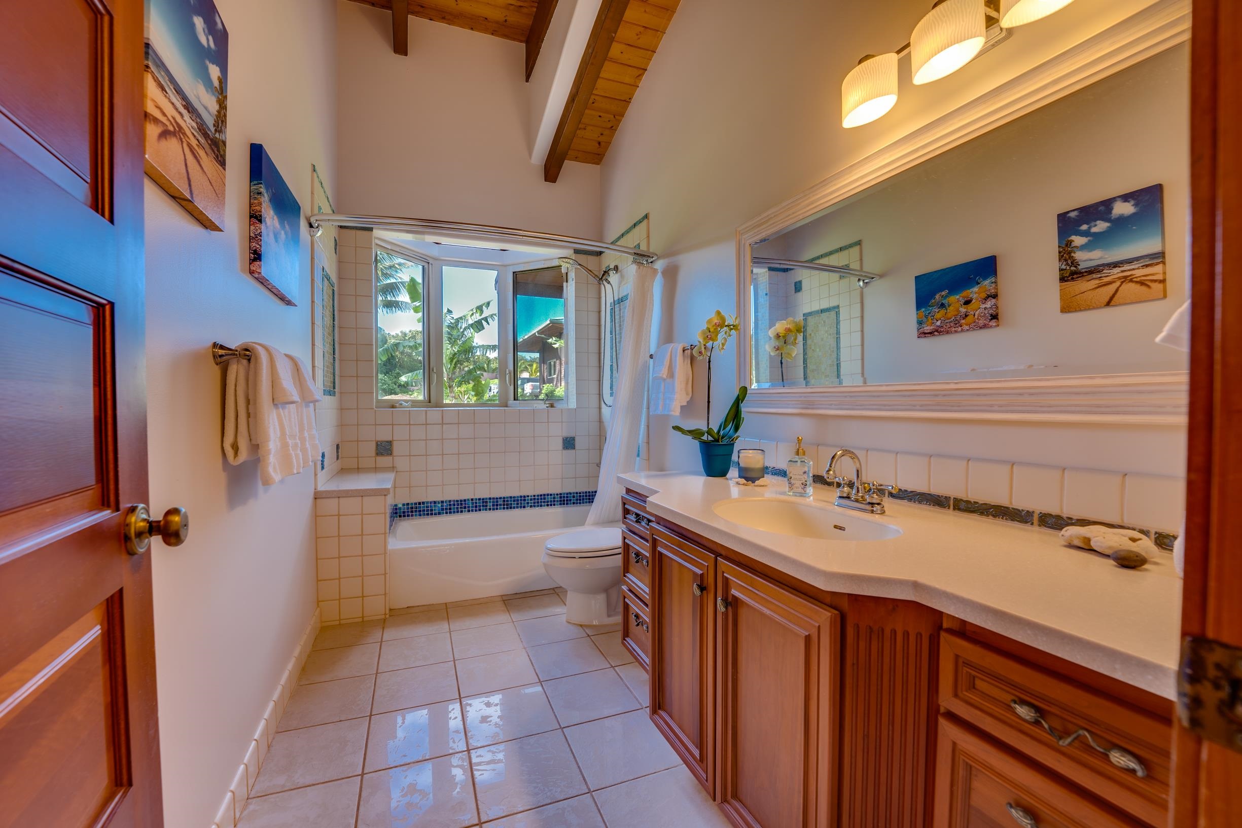 480 Puniawa Road Haiku, HI 96708 - Photo 22 of 30 a bathroom with a sink a mirror and a bathtub