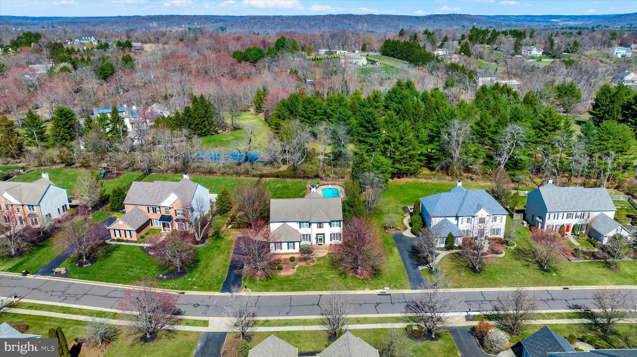 28 Eagleton Farm Road Newtown, PA 18940 - Photo 54 of 56 an aerial view of a house with a garden and lake view