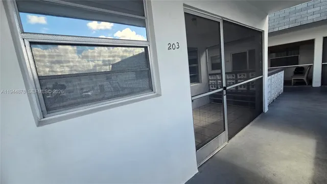 a view of a glass door