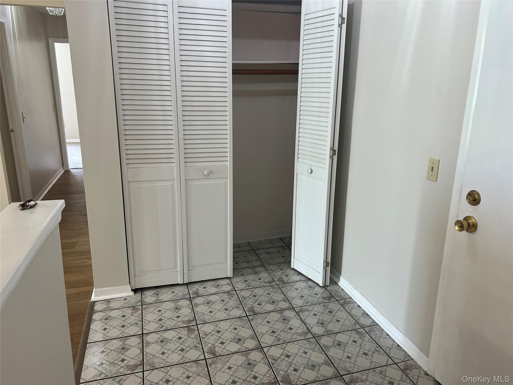 Tile floor, large closet