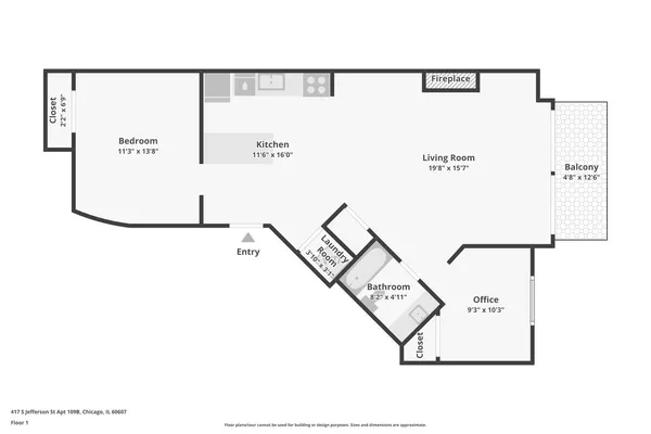 $325,000 | 417 South Jefferson Street, Unit 313B, Chicago, IL 60607