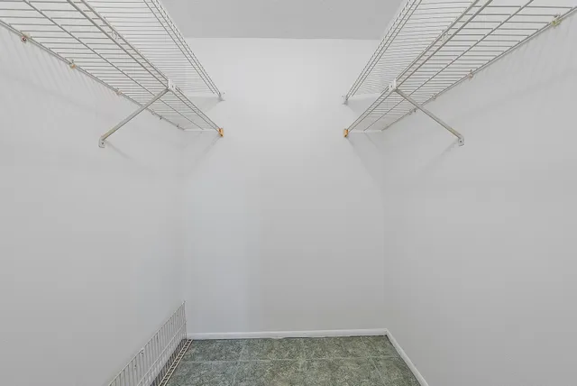 a view of small space with empty racks