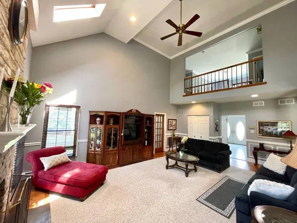 a living room with furniture