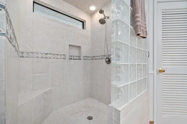 a bathroom with a shower