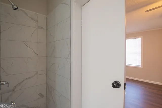 a bathroom with a shower