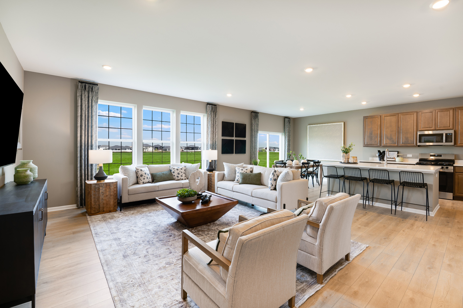 115 Henderson Street Oswego, IL 60543 - Photo 3 of 20 a living room with furniture and a flat screen tv