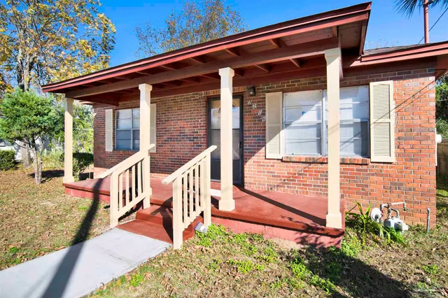 front view of a house with a porch