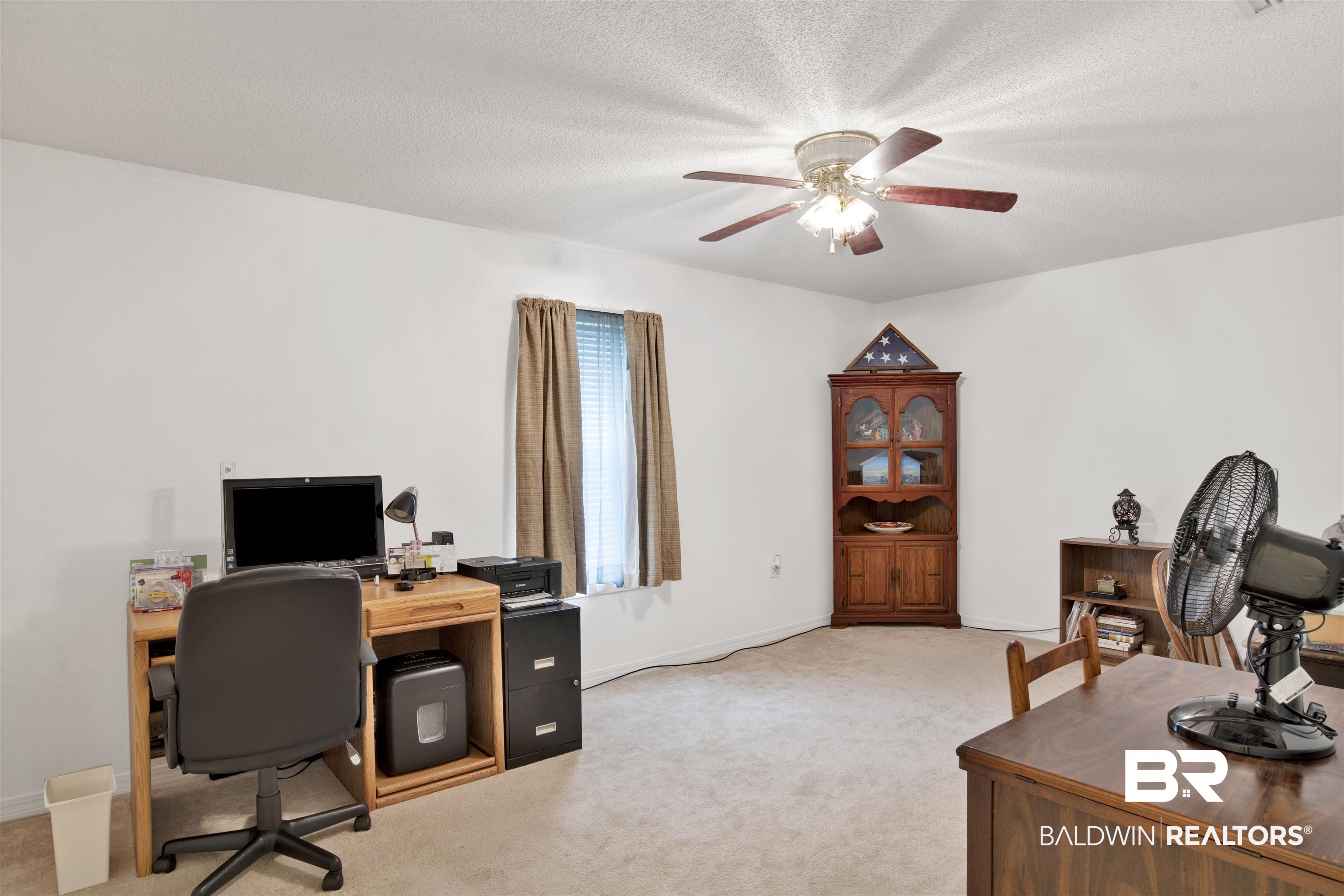 54563 Splinter Hill Road Perdido, AL 36562 - Photo 23 of 29 Carpeted office featuring a textured ceiling and ceiling fan