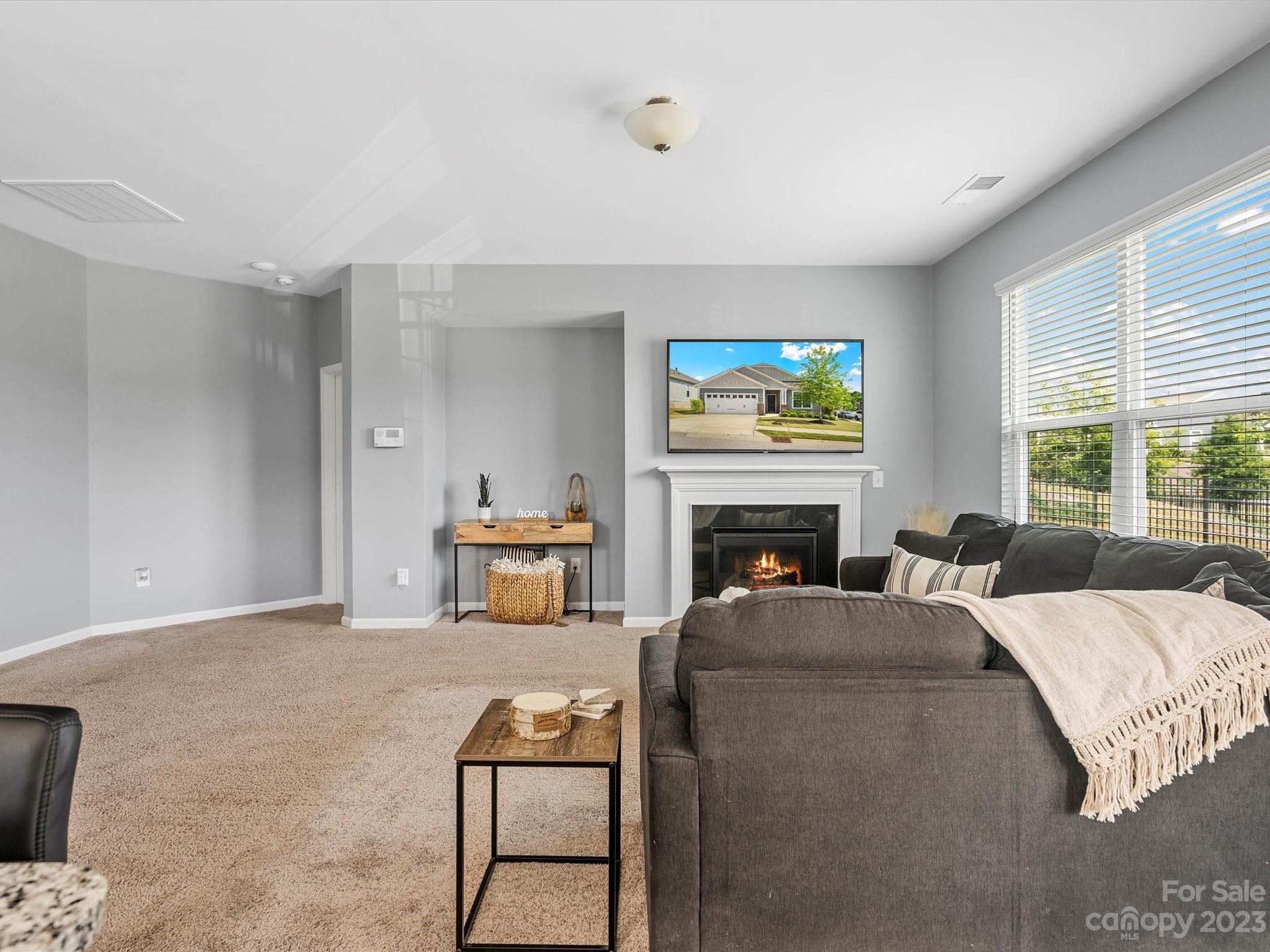3187 Bridgewater Street Lancaster, SC 29720 - Photo 18 of 37 a living room with furniture a fireplace and a flat screen tv