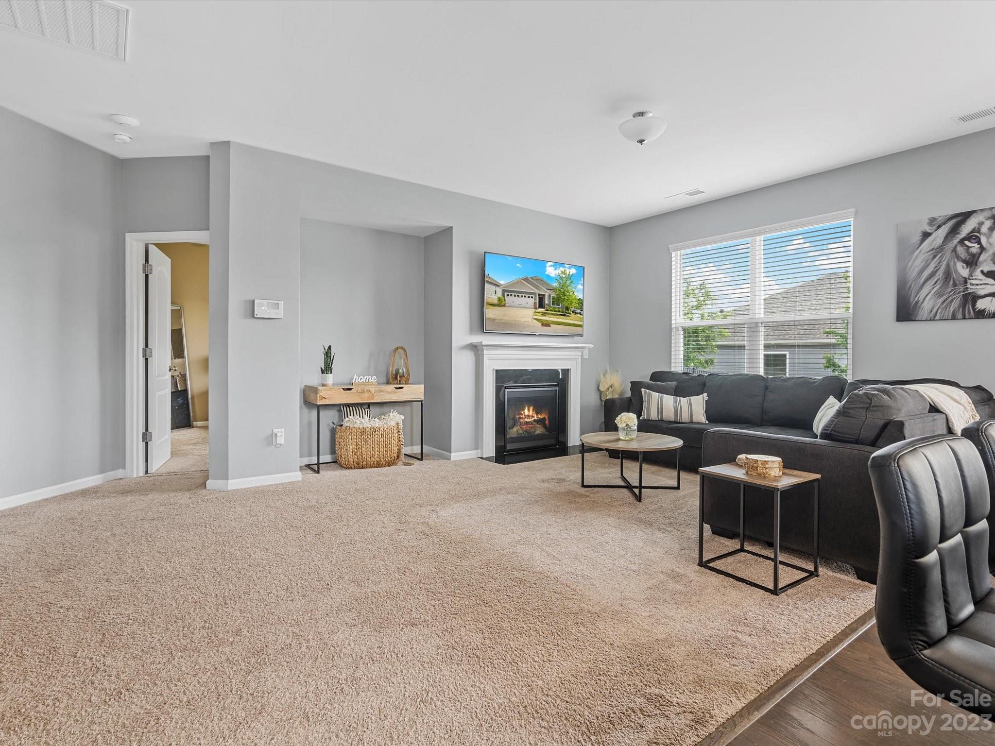 3187 Bridgewater Street Lancaster, SC 29720 - Photo 19 of 37 a living room with furniture a window and a fireplace