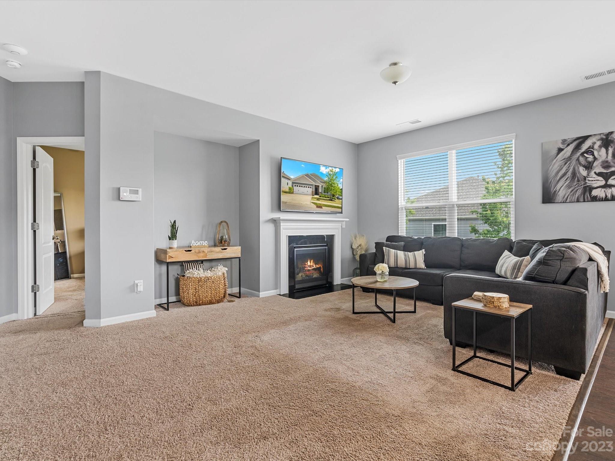3187 Bridgewater Street Lancaster, SC 29720 - Photo 20 of 37 a living room with furniture a window and a fireplace
