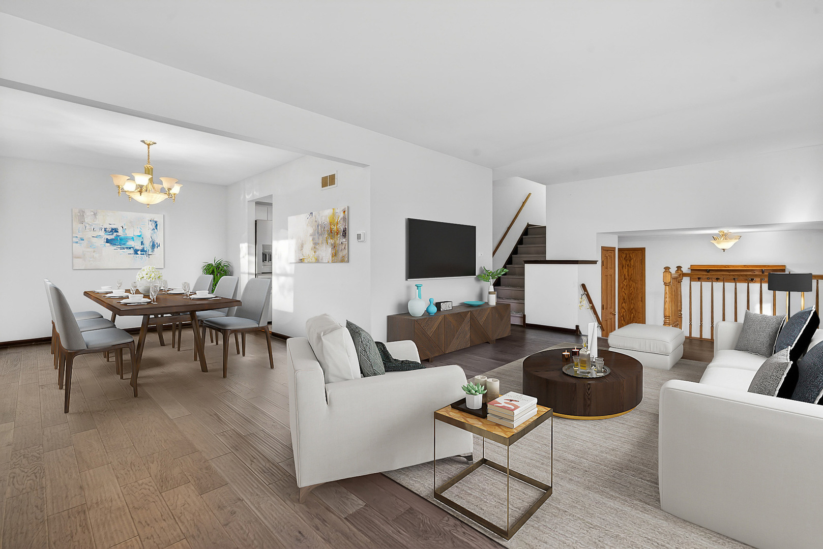 1790 Devonshire Court Elgin, IL 60123 - Photo 2 of 27 a living room with furniture and a flat screen tv