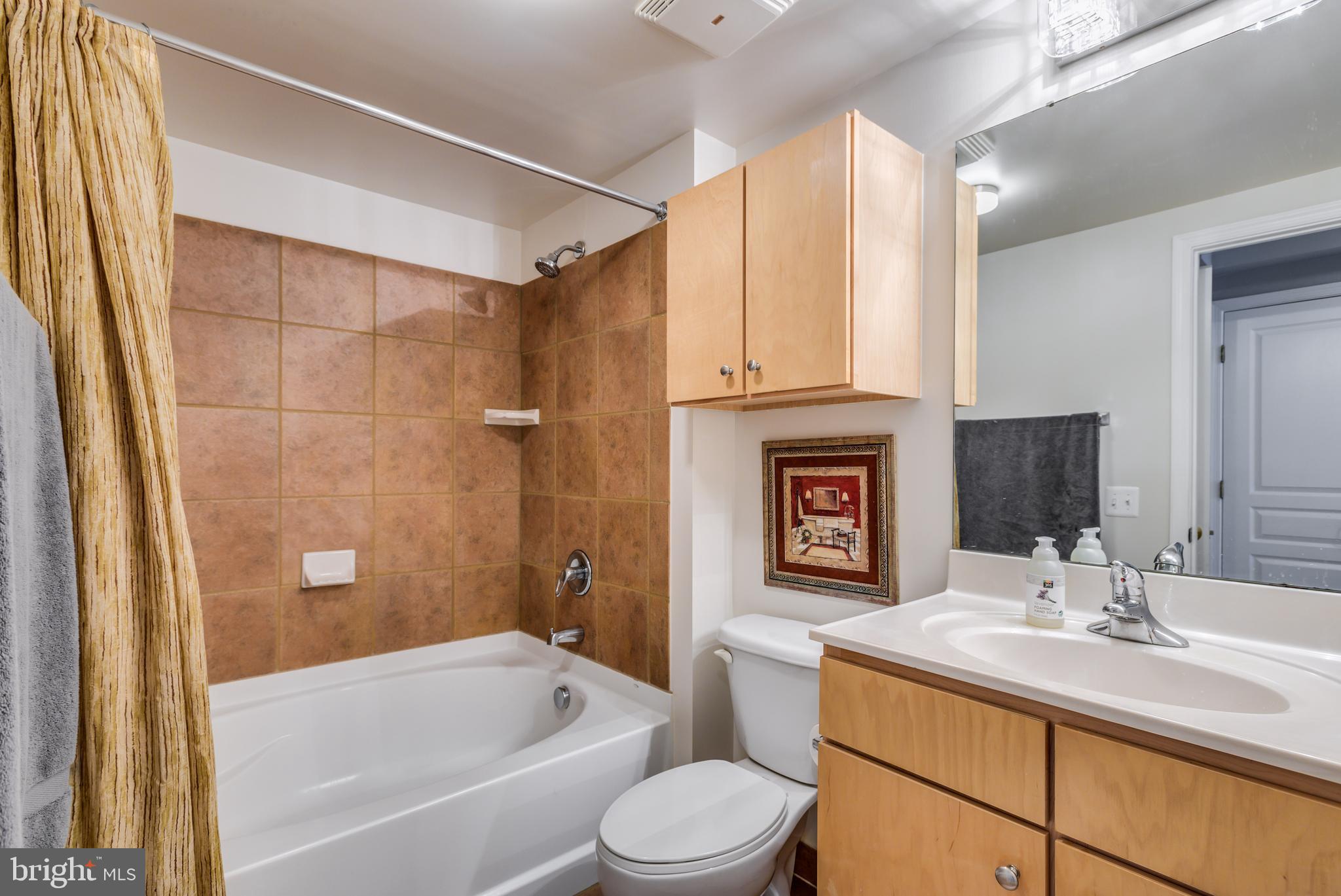 616 E Street Northwest, Unit 446 Washington, DC 20004 - Photo 22 of 66 a bathroom with a sink a toilet and bathtub