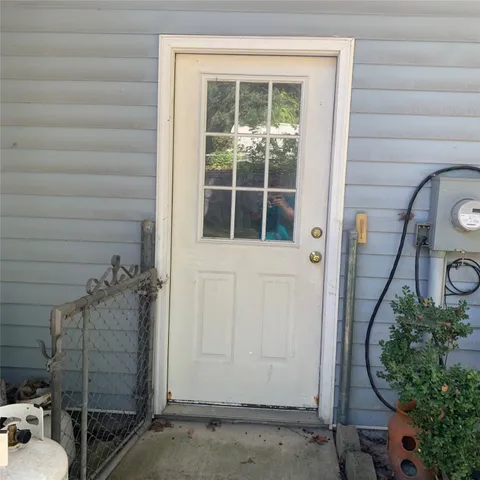 a view of a door in the house