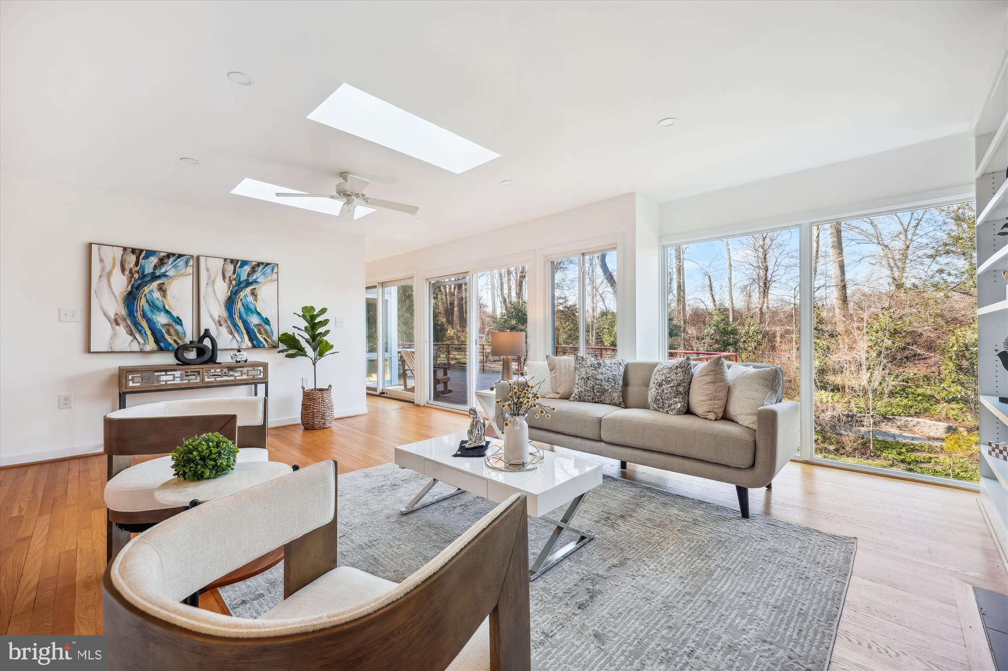8328 Fenway Road Bethesda, MD 20817 - Photo 15 of 62 Living Room with a Stunning Wall of Windows
