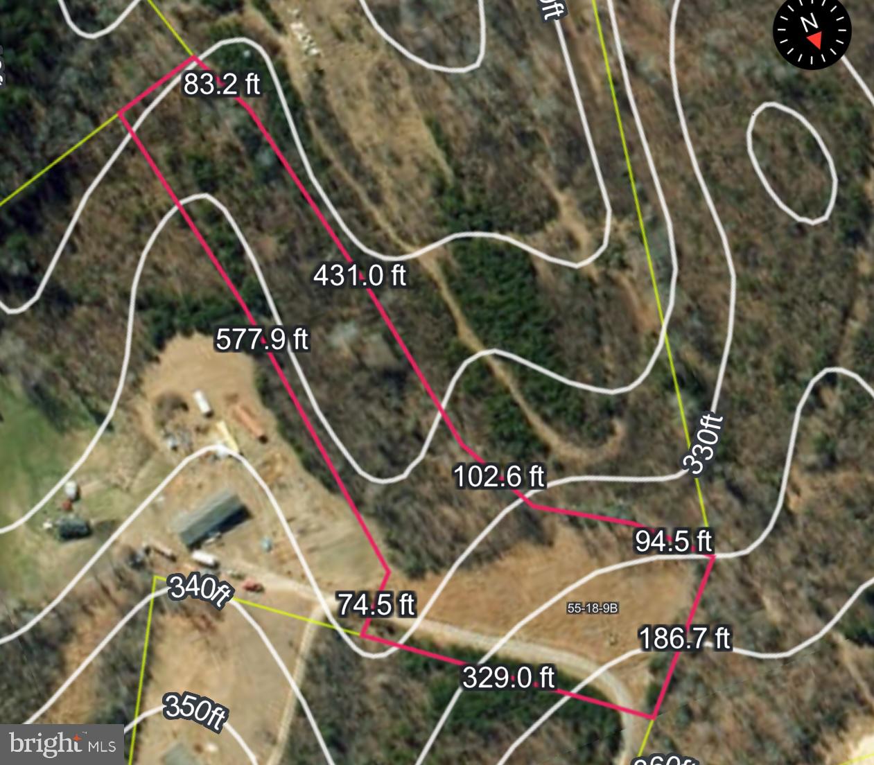 14822 Woolfolk Road Spotsylvania, VA 22551 - Photo 4 of 6 Property boundary map with contours.