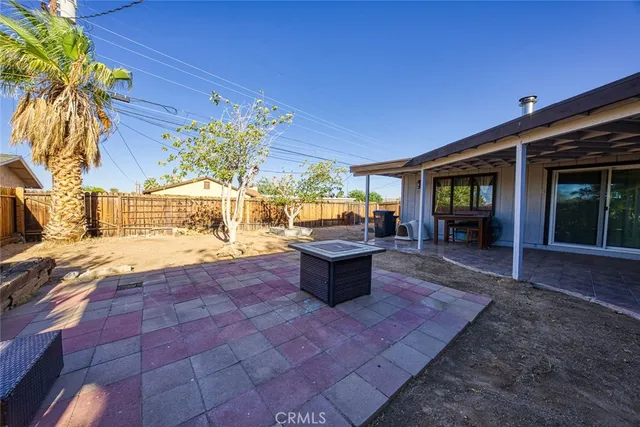 a front view of a house with patio