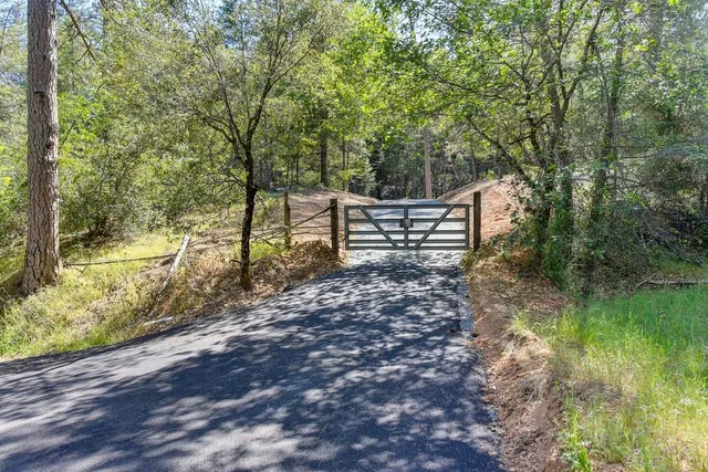 a view of a bench in a garden