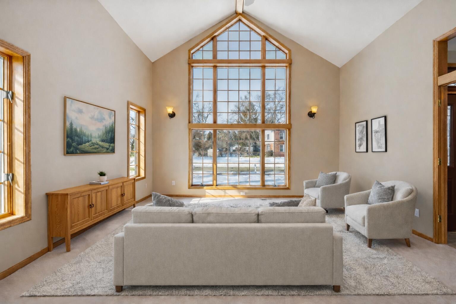 1025 Timothy Drive Lake Geneva, WI 53147 - Photo 2 of 16 Living room/Great room with stunning wall of windows