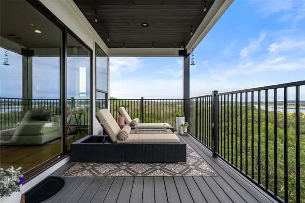 a view of balcony with couch