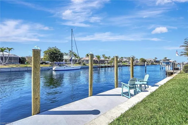 a view of a lake with a sitting space