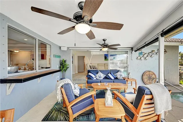 a outdoor space with furniture