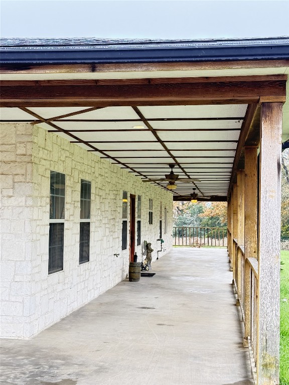 11791 Silver Springs Road Rockdale, TX 76567 - Photo 3 of 28 View of patio / terrace with a ceiling fan