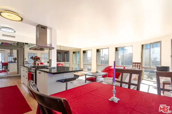 a kitchen with lots of counter top space