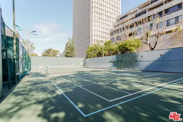 a view of a building and outdoor space