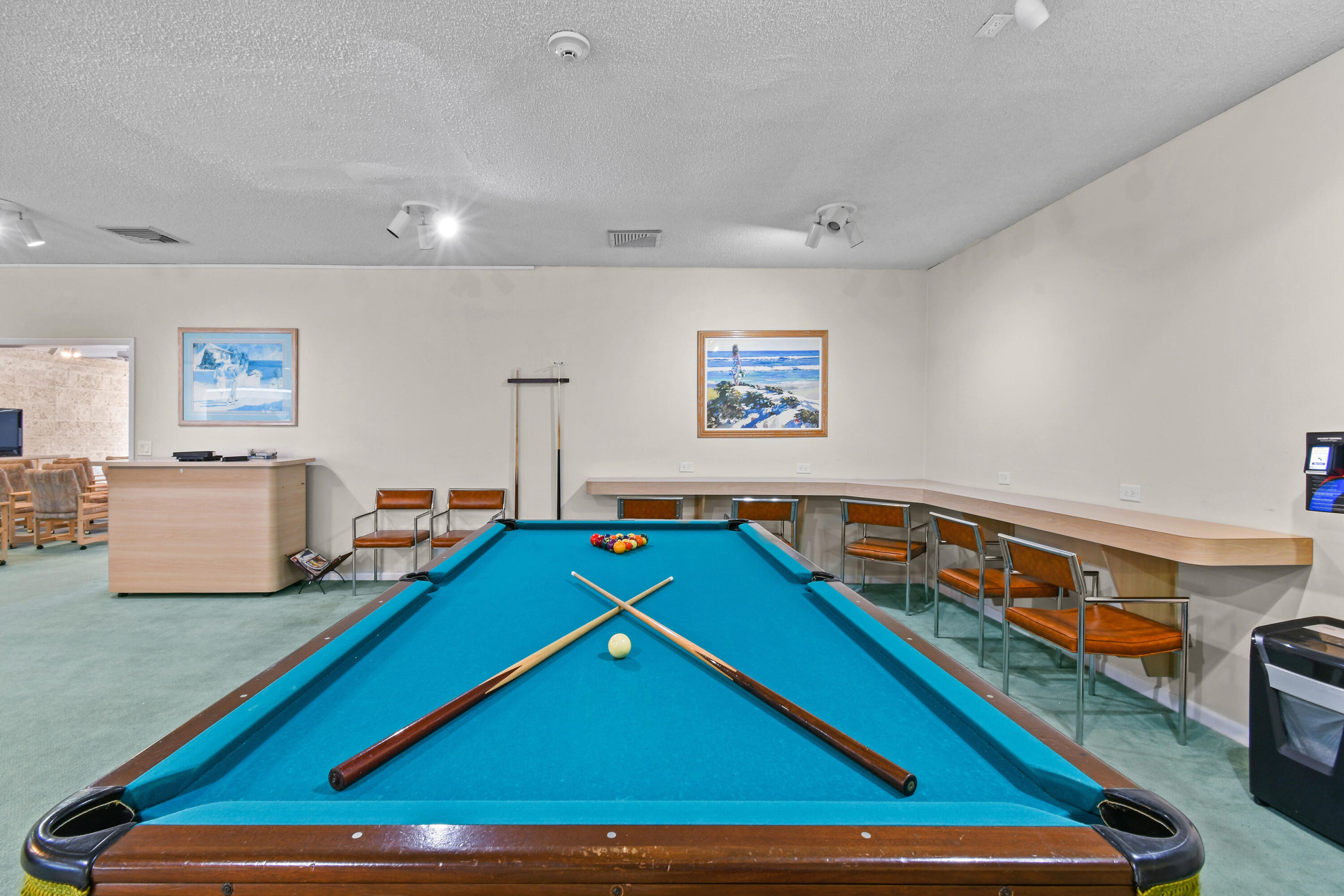 3540 South Ocean Boulevard, Unit 611 South Palm Beach, FL 33480 - Photo 15 of 27 a room with pool table and a projector screen