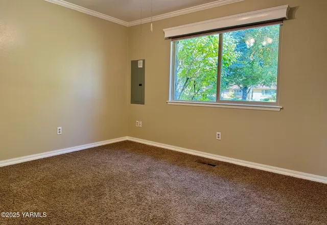 an empty room with a window