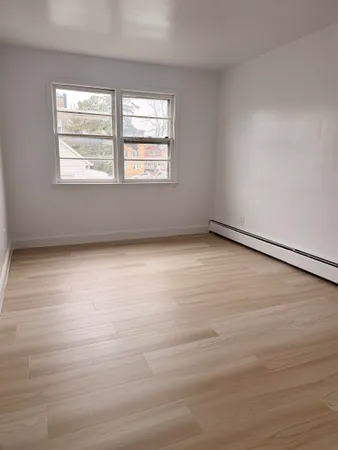 an empty room with a window