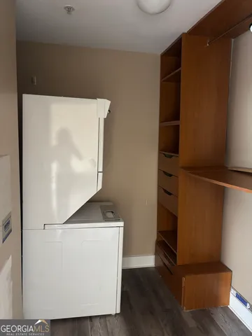 a utility room with washer and dryer