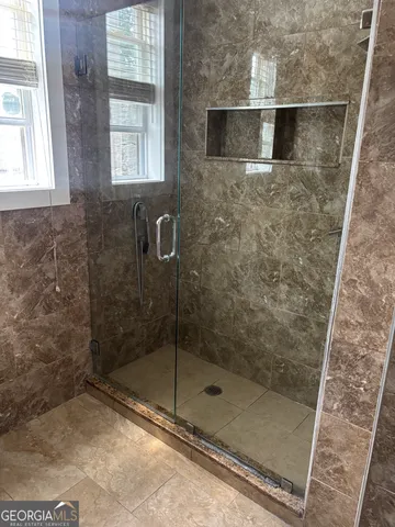 a bathroom with a shower