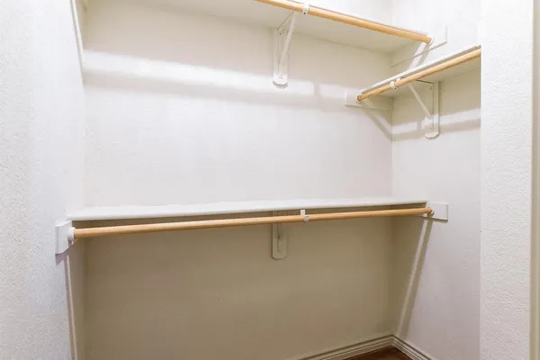 a close up view of racks on the wall