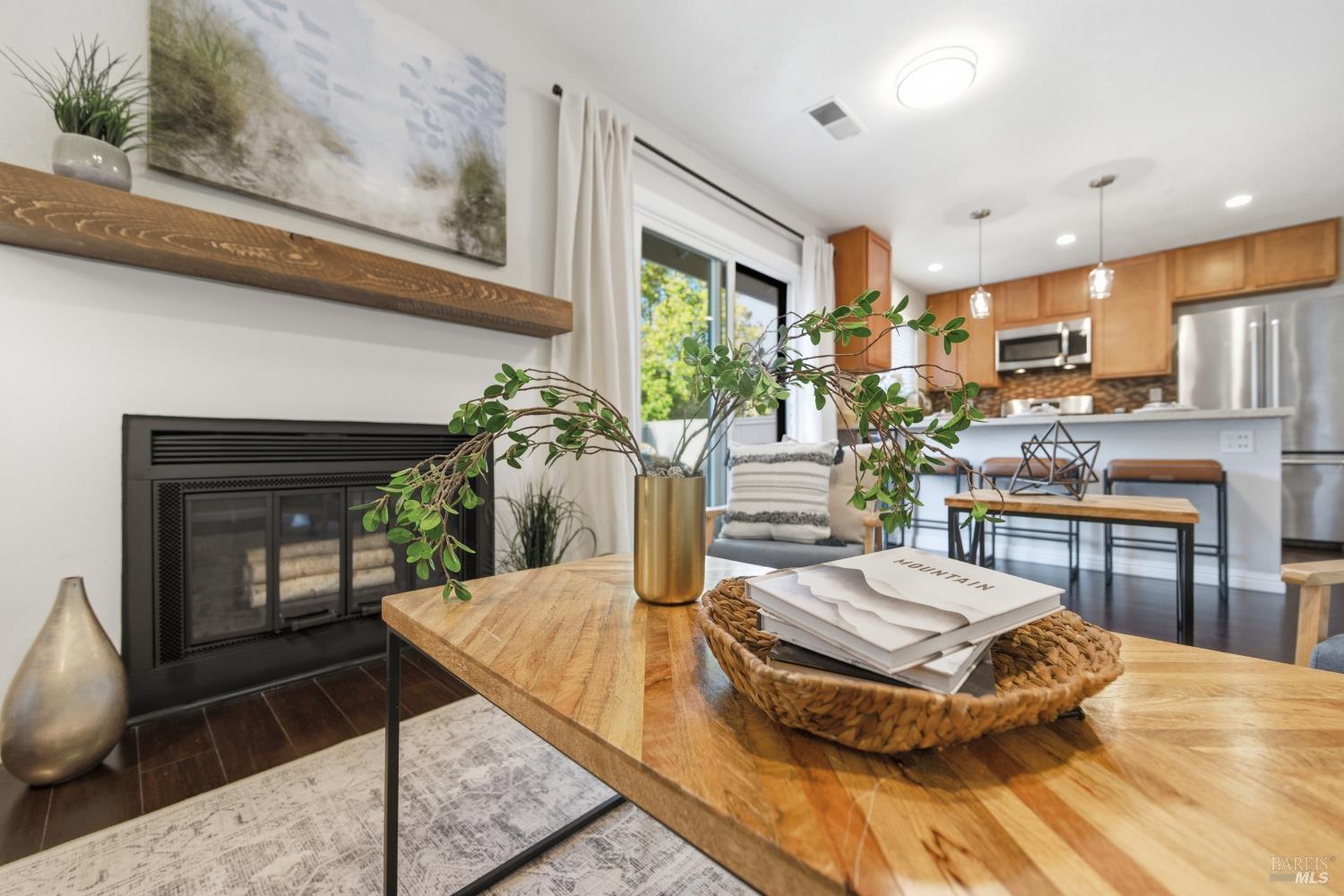 74 Hector Lane Novato, CA 94949 - Photo 13 of 32 a living room with furniture and a fireplace