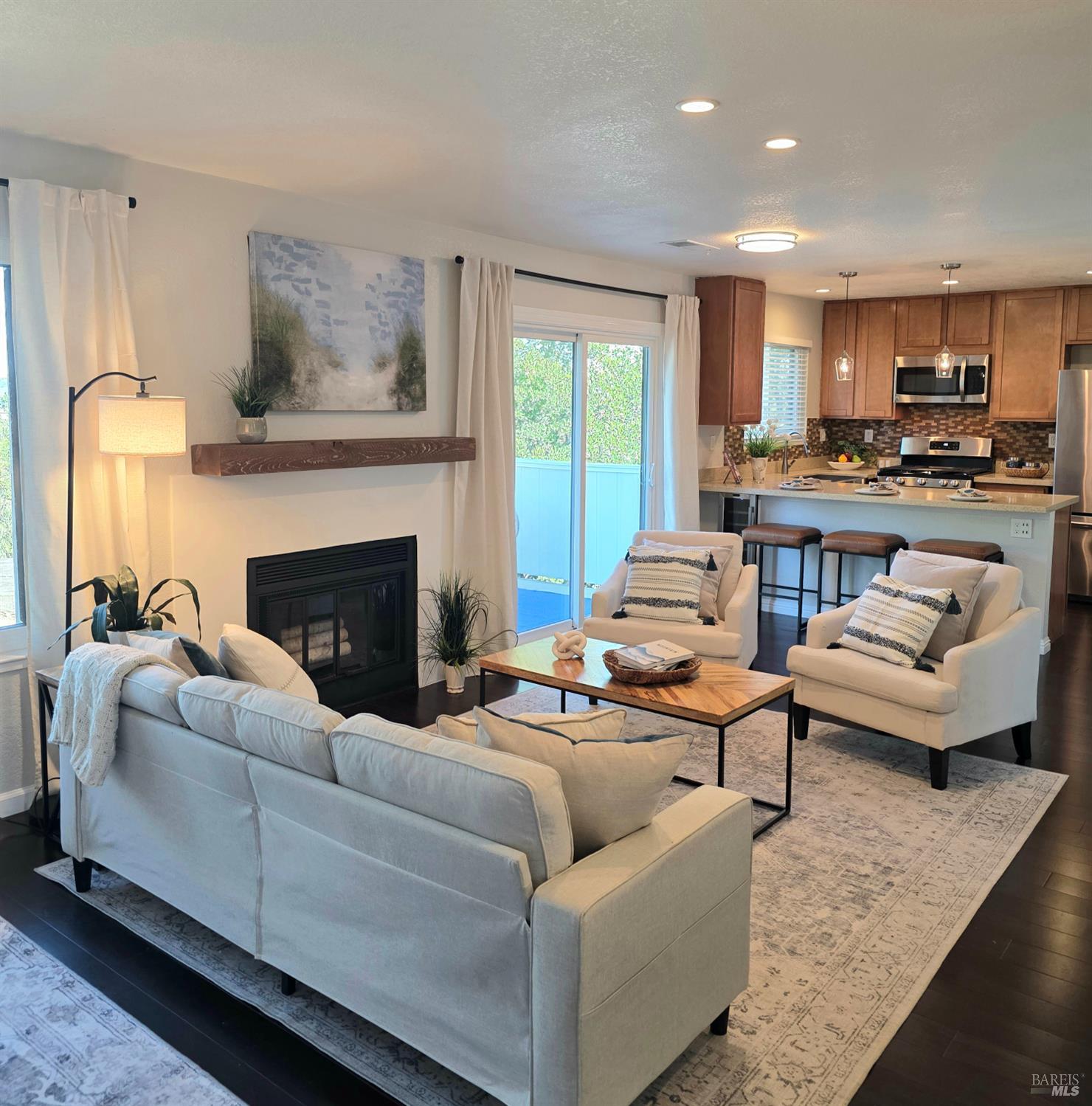74 Hector Lane Novato, CA 94949 - Photo 2 of 32 a living room with furniture and a fireplace