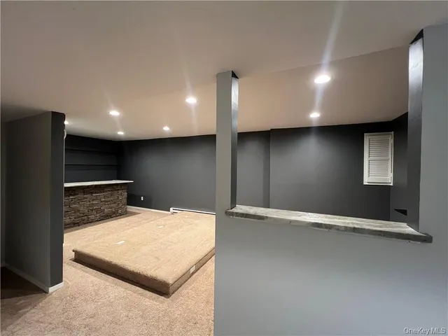 a large room with gym equipment