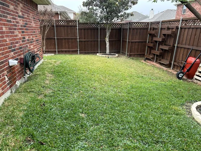 a view of a backyard