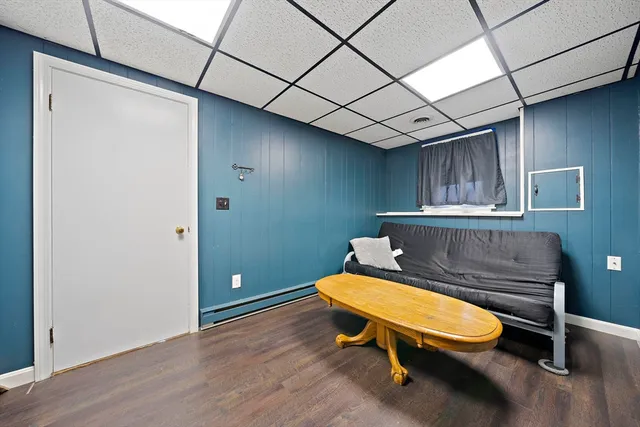 a living room with a furniture