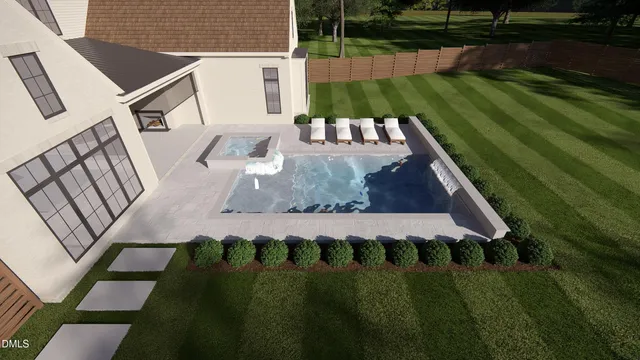 a view of swimming pool outdoor seating