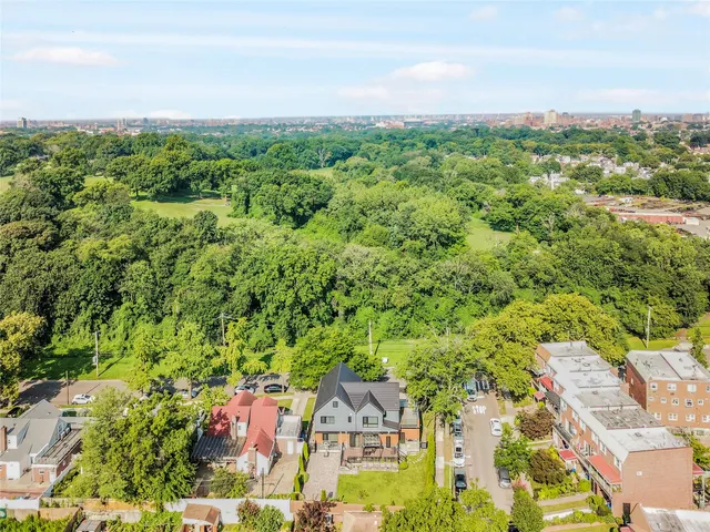 an aerial view of a city