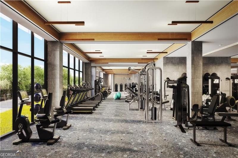 2425 Peachtree Road, Unit 1504 Atlanta, GA 30305 - Photo 57 of 66 a view of a room with gym equipment