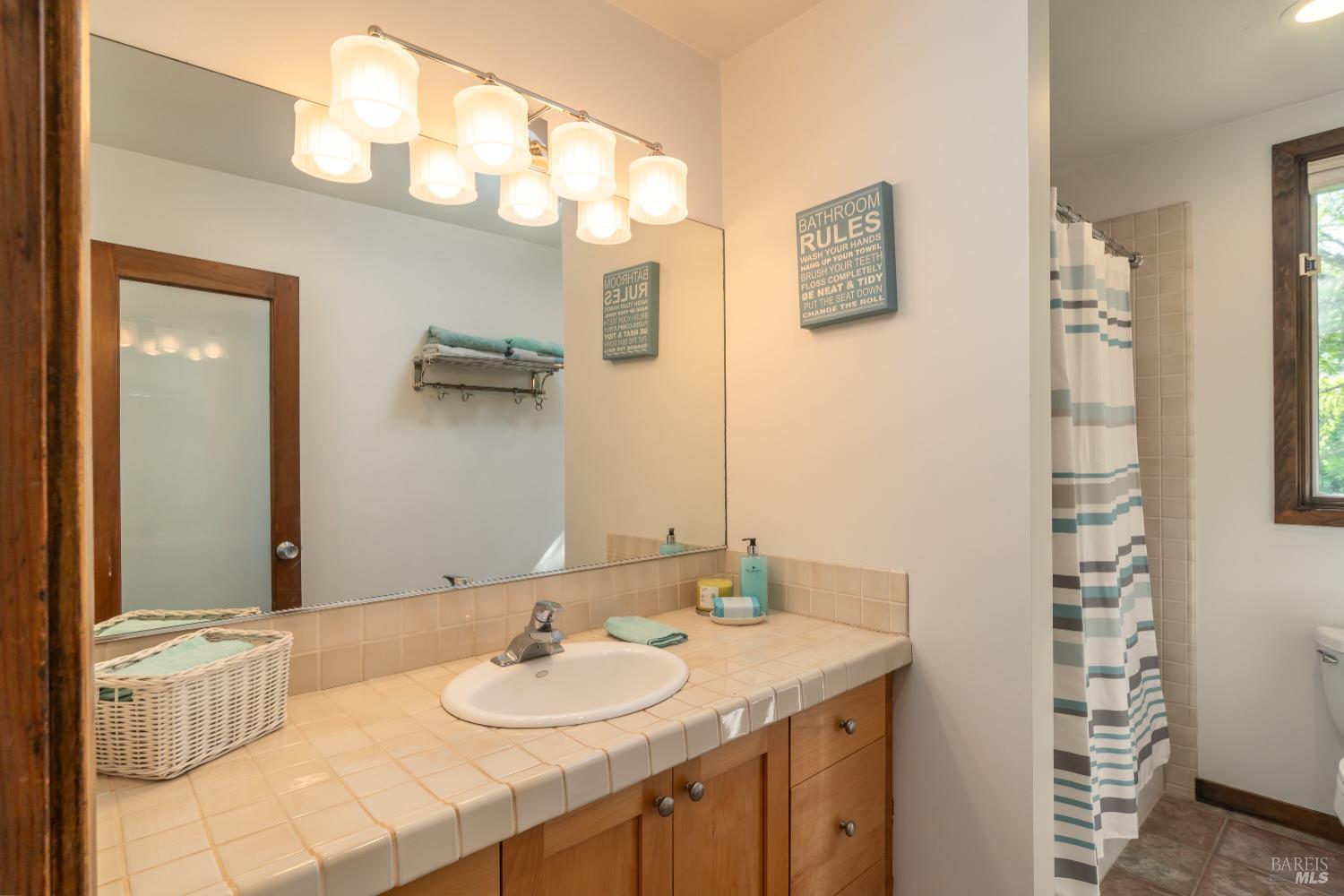 8 Circle Road San Rafael, CA 94903 - Photo 28 of 51 a bathroom with a sink and a mirror