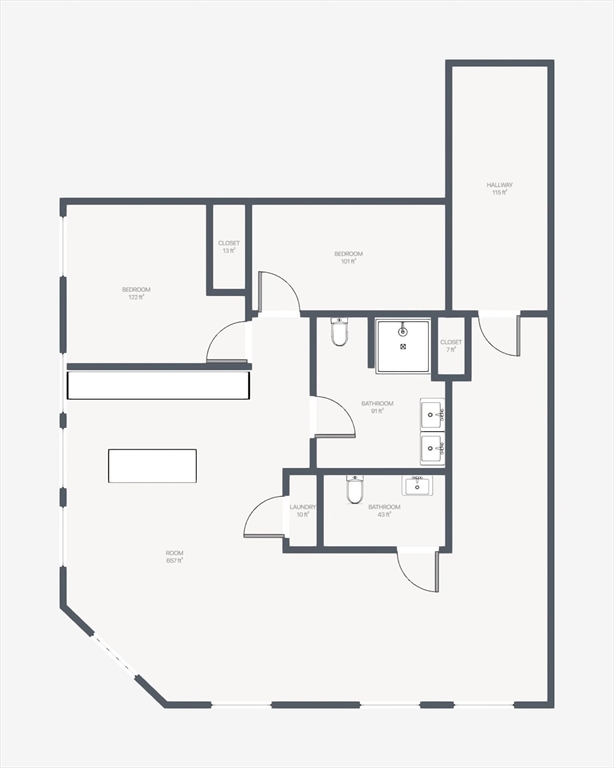 9 Central Street, Unit 602 Lowell, MA 01852 - Photo 14 of 14 a picture of floor plan